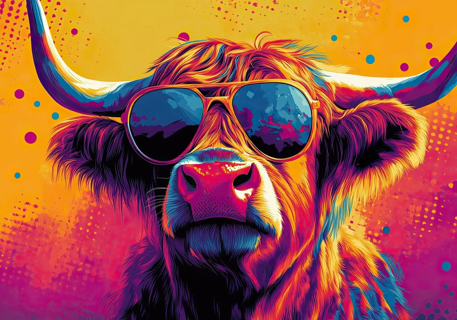 Orgoglio selvaggio: la mucca Highland nel suo pieno vigore alluminio dibond da Nikis Art Studio