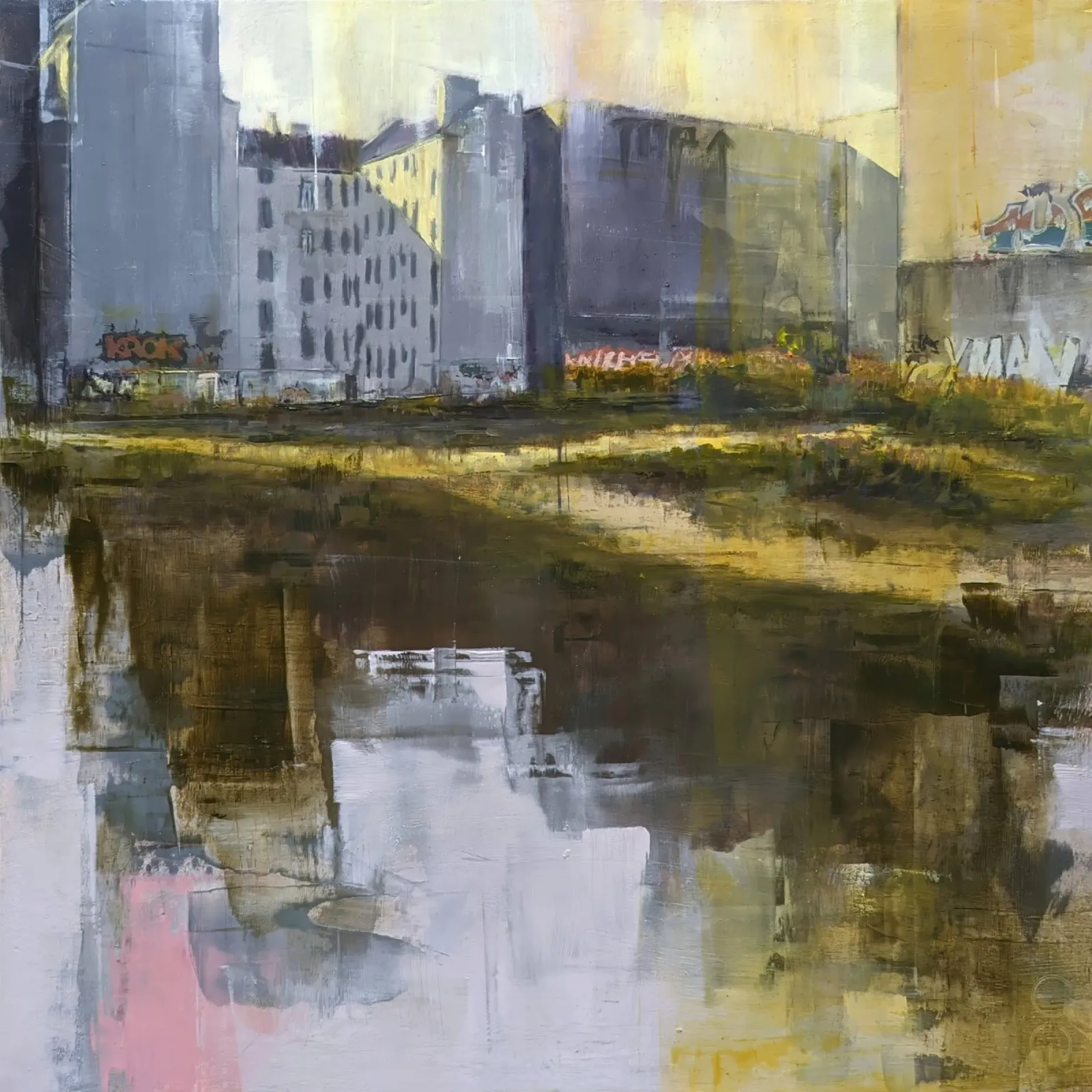 "BERLIN_23_02" Stadtansicht Berlin Gemälde Acryl-Glas von Eduard Warkentin Art