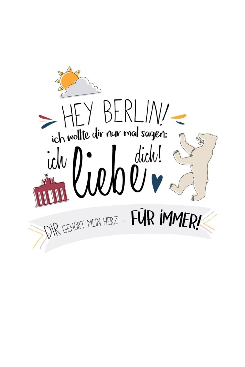 Hey Berlin poster met aluminium frame van artbox44
