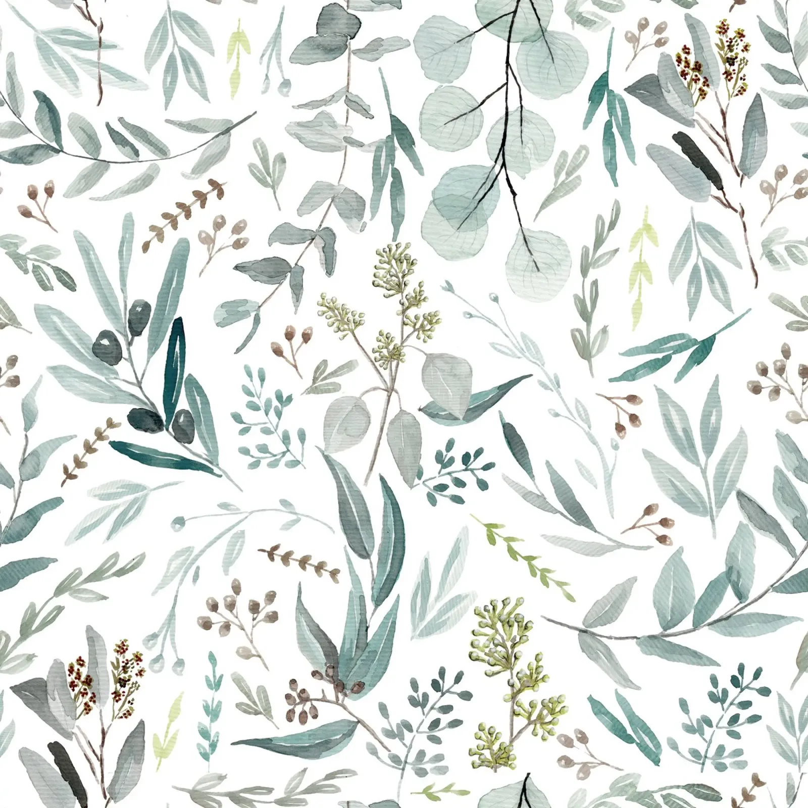 Eucalyptus Leaves Boho Pattern pellicola backlit da anisillustration