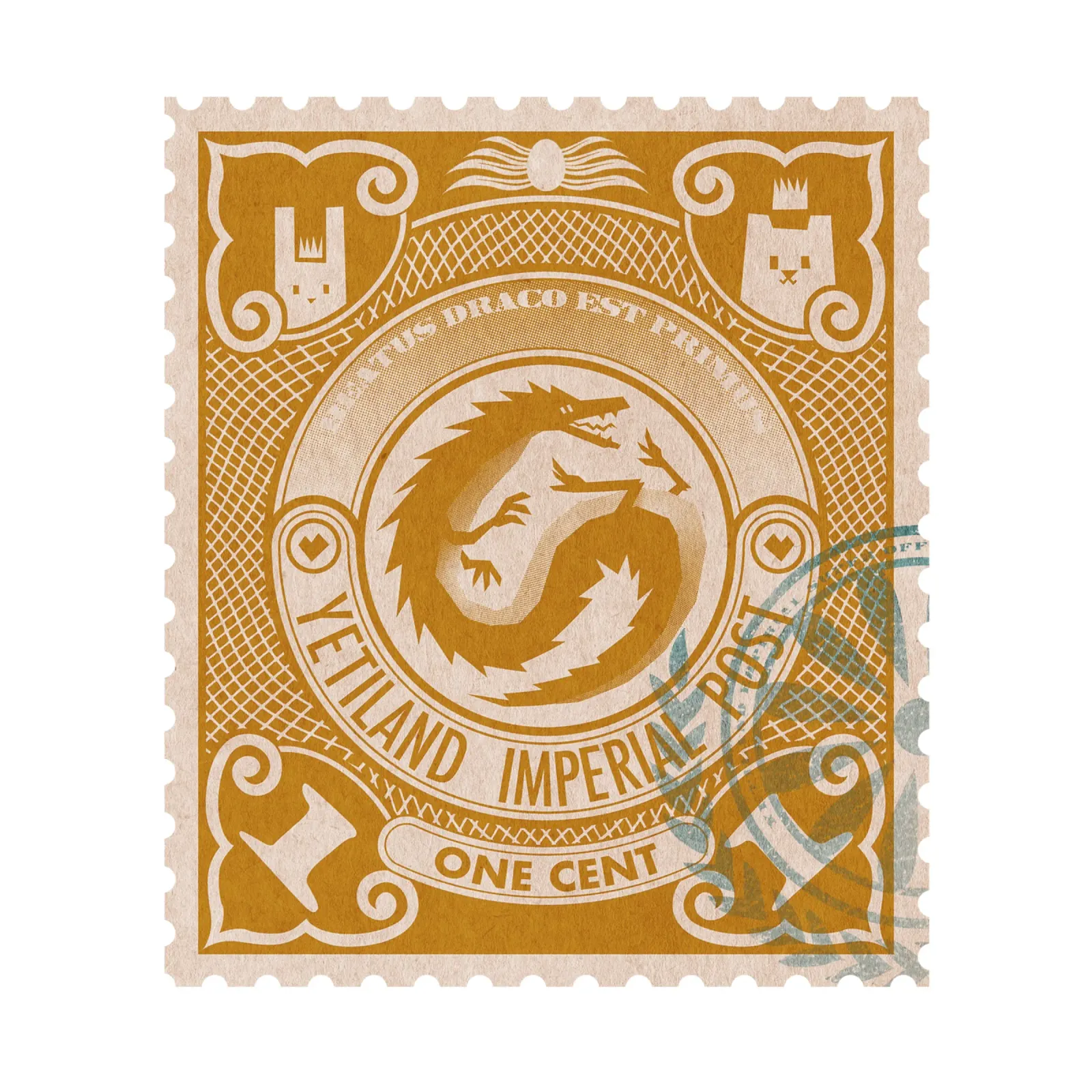 Yetiland Imperial post, 1 cent pellicola backlit da Yetiland