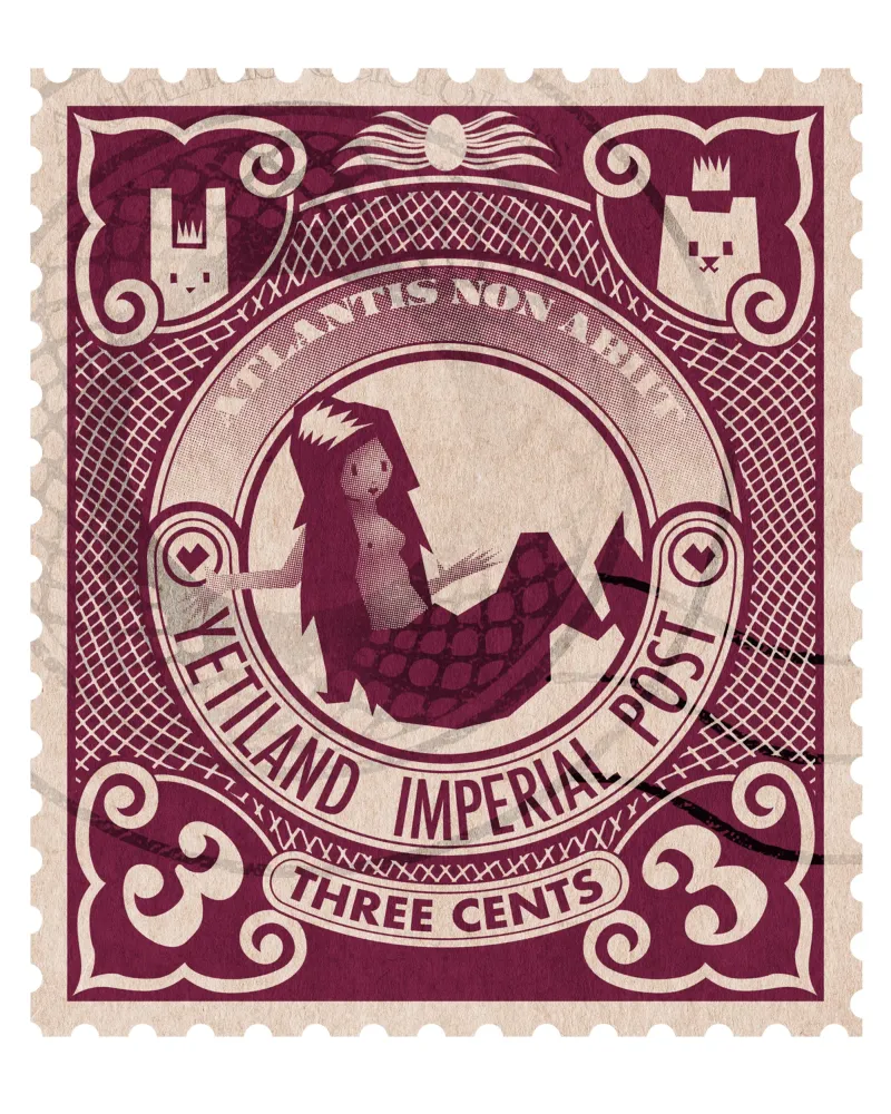 Yetiland Imperial post, 3 cents poster con telaio in alluminio da Yetiland