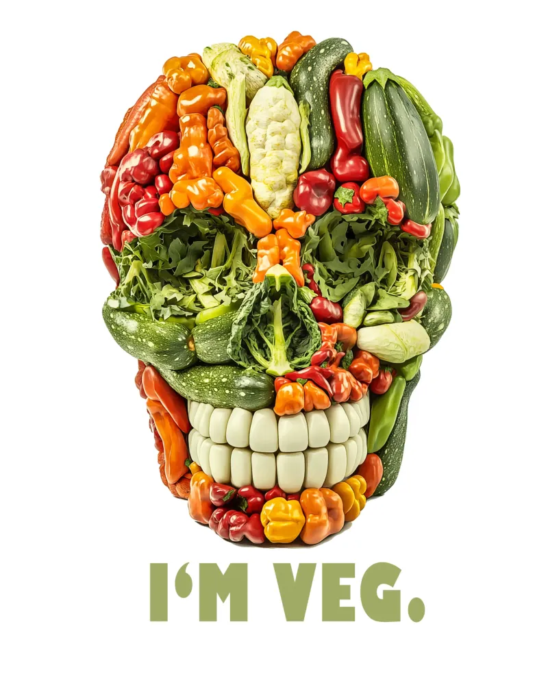 Sono Veg | Cranio vegetariano tela con Cornice a cassetta da Autofocus