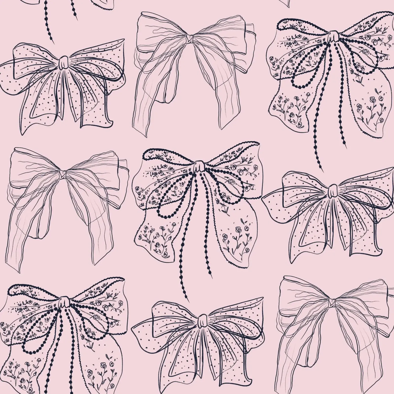 Cute Pink Bows Pattern pellicola backlit da anisillustration