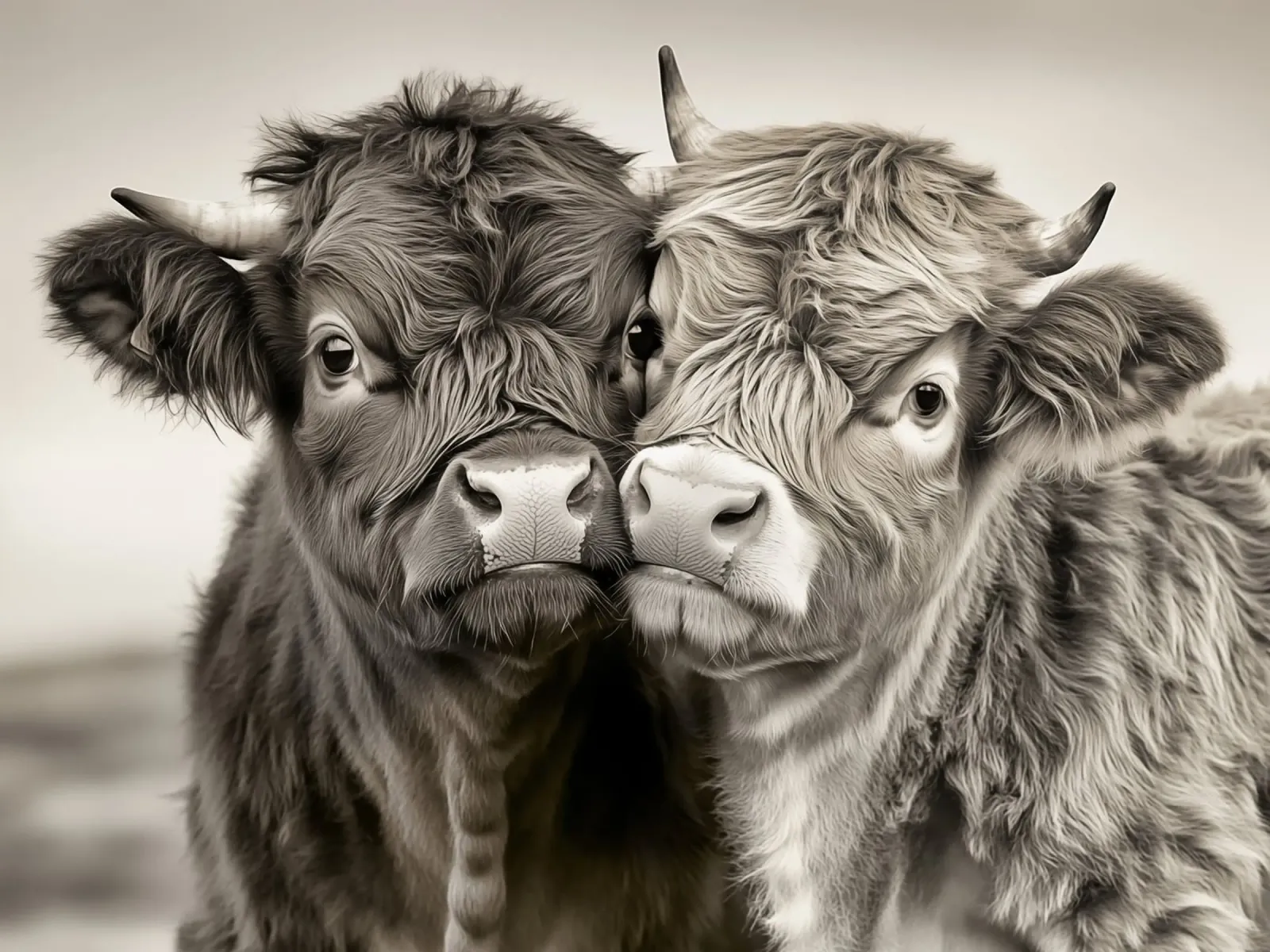 Highland Cattle Love | attachment and affection canvas with Floater frame by Autofocus