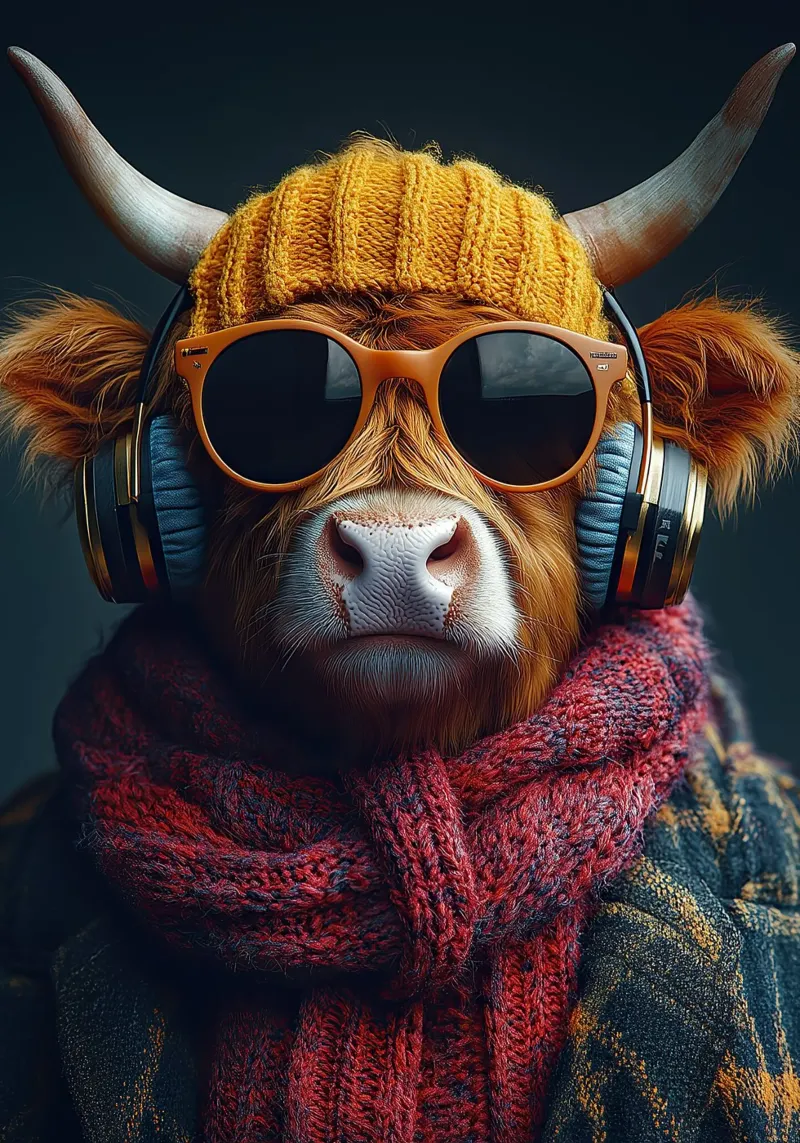 Sound of the Highlands: Die Kuh mit dem Beat pellicola backlit da Nikis Art Studio