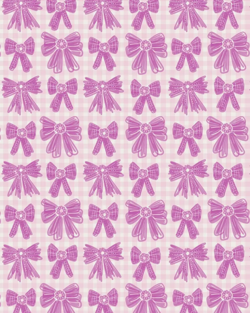Pink Bows Gingham Pattern plexiglass da anisillustration