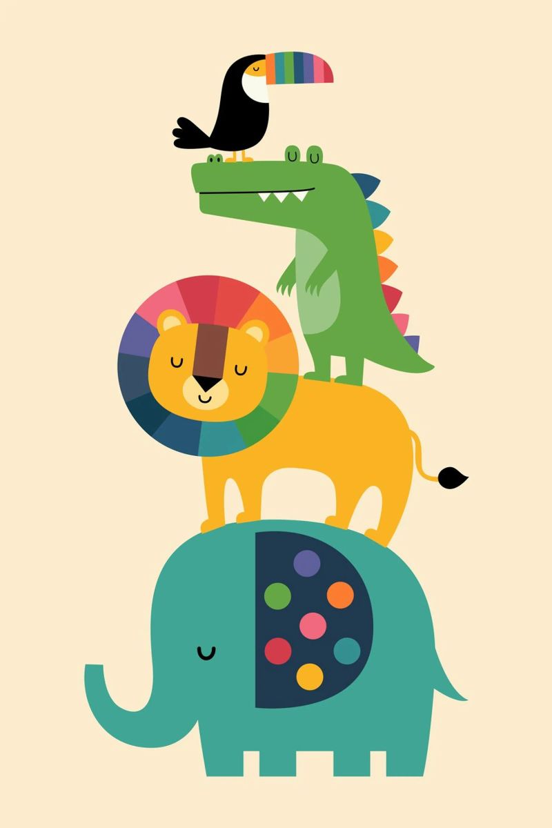 Rainbow Safari poster by Andy Westface