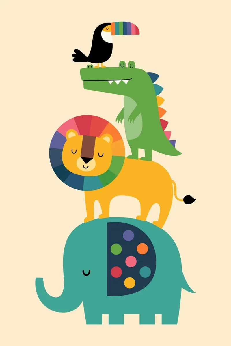 Rainbow Safari poster by Andy Westface