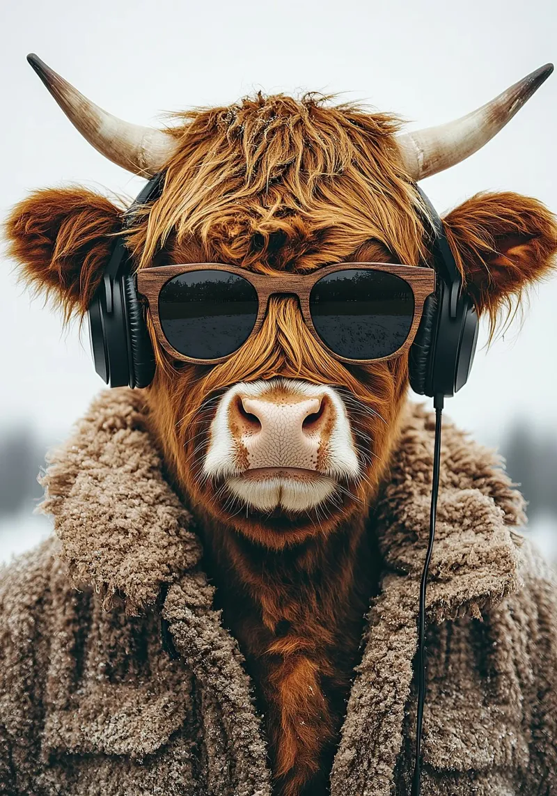 Cowpokes: la leggenda delle colonne sonore delle Highlands poster con telaio in legno da Nikis Art Studio