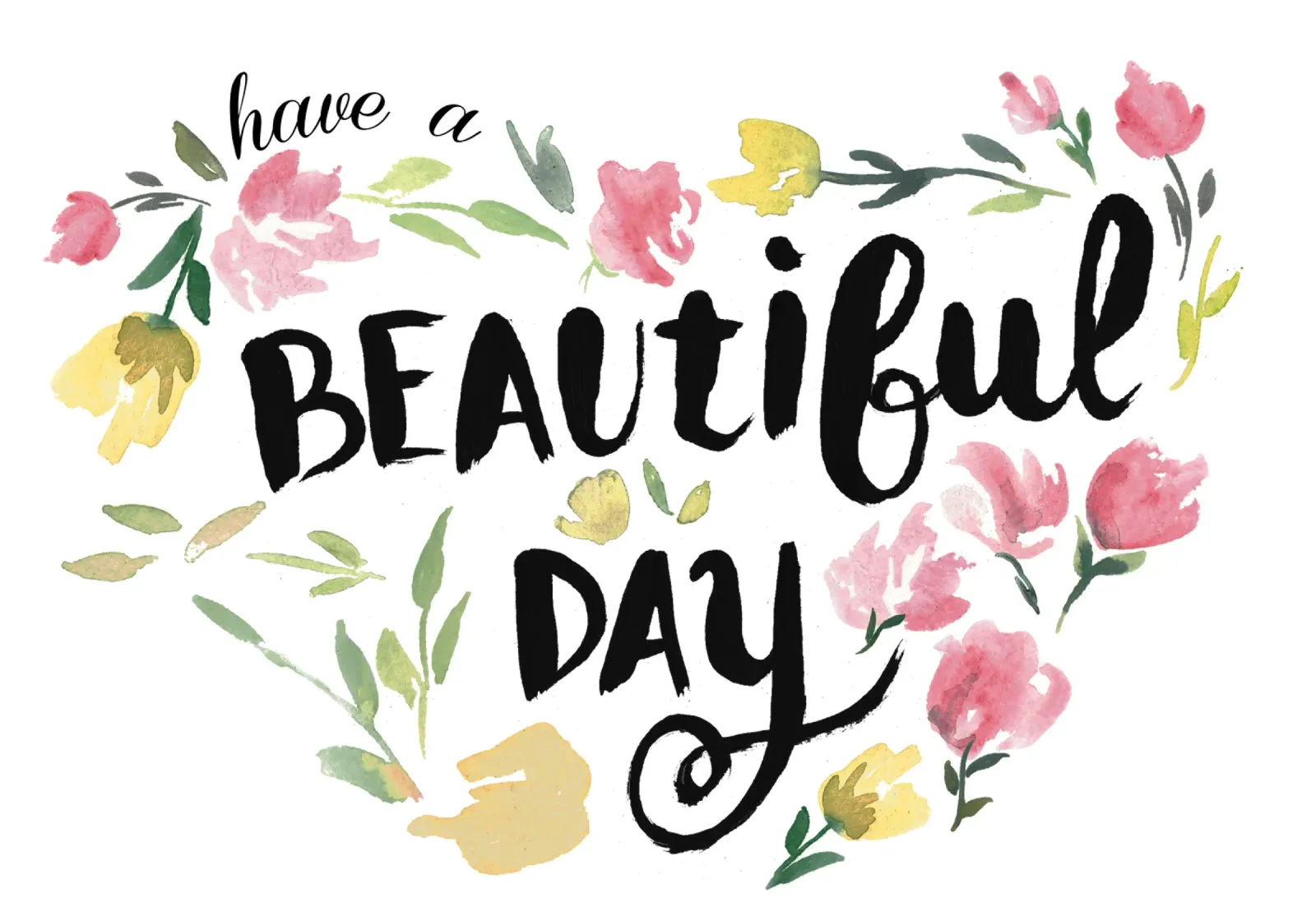 Have a beautiful day poster con telaio in legno da anisillustration