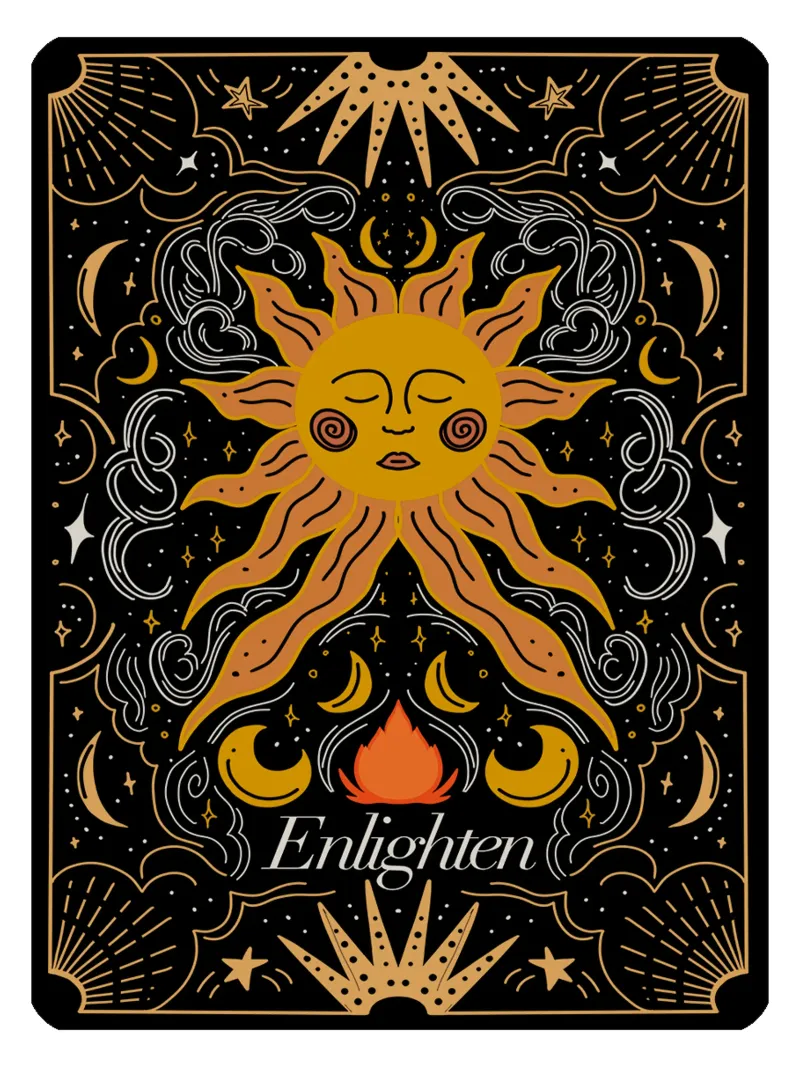 Enlighten Whimsical Card poster con telaio in legno da anisillustration