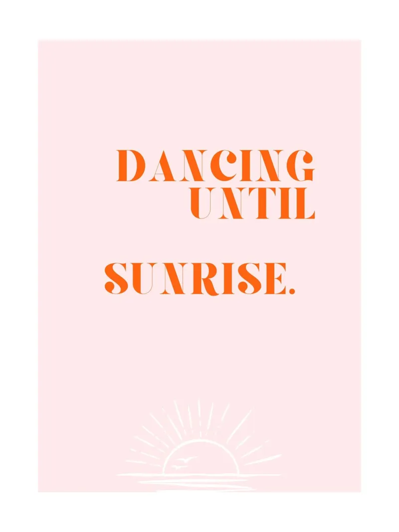 Dancing until sunrise poster con telaio in legno da Ohkimiko