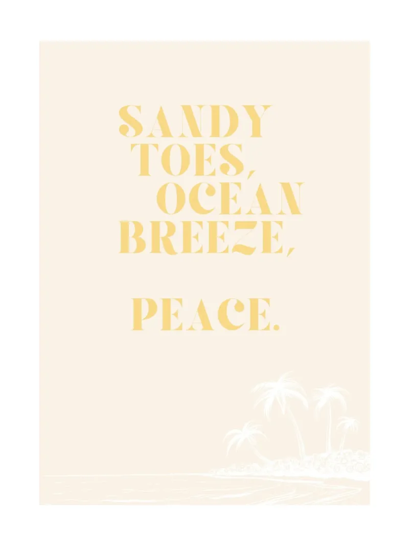 Sandy toes -ocean breeze poster con telaio in legno da Ohkimiko