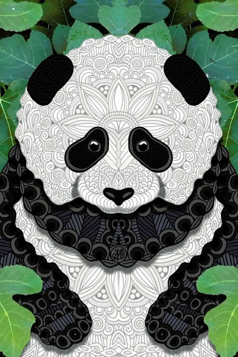 Panda Bear poster con telaio in plastica da Angelika Parker