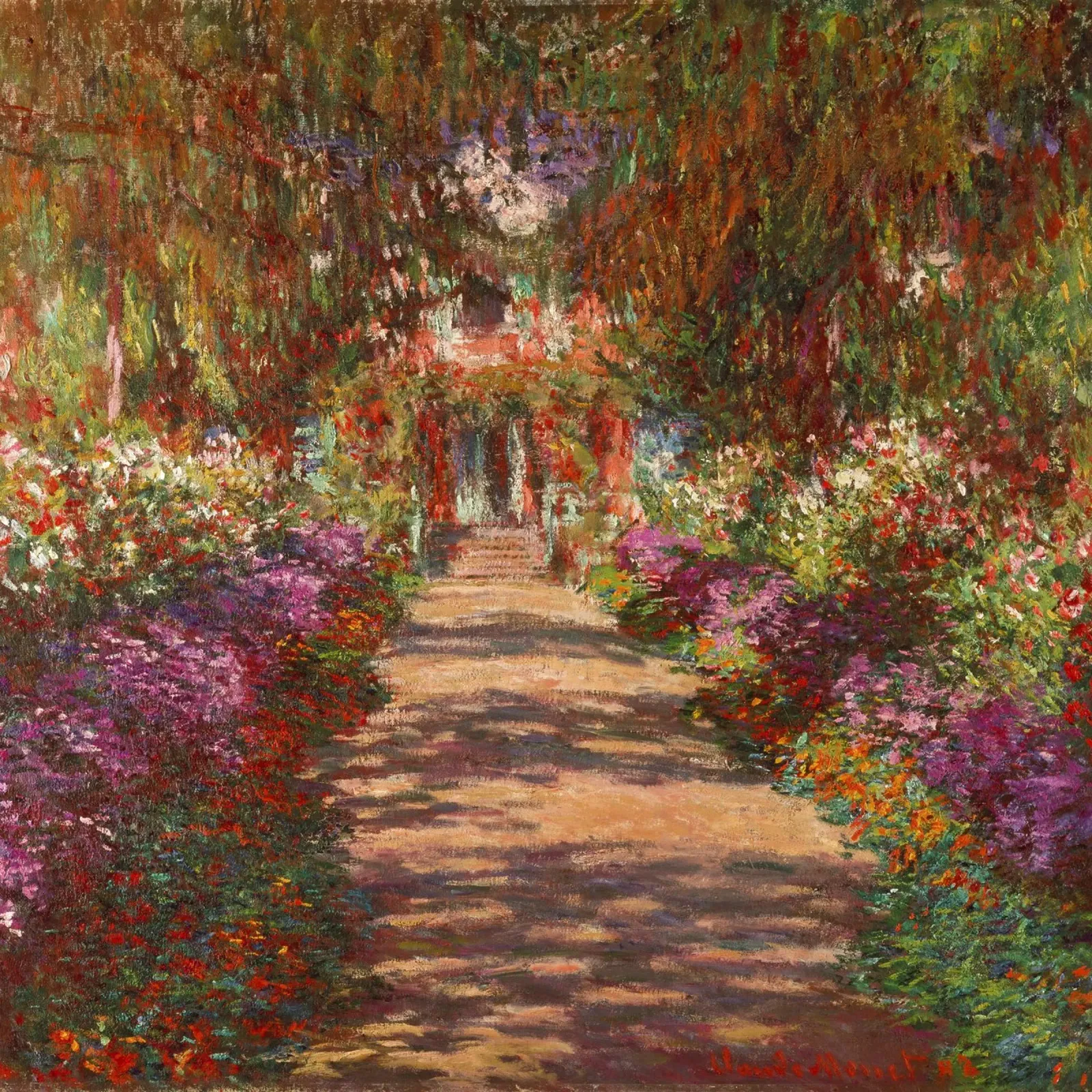 Monet - Path in Monet's garden in Giverny canvas van ARTOTHEK