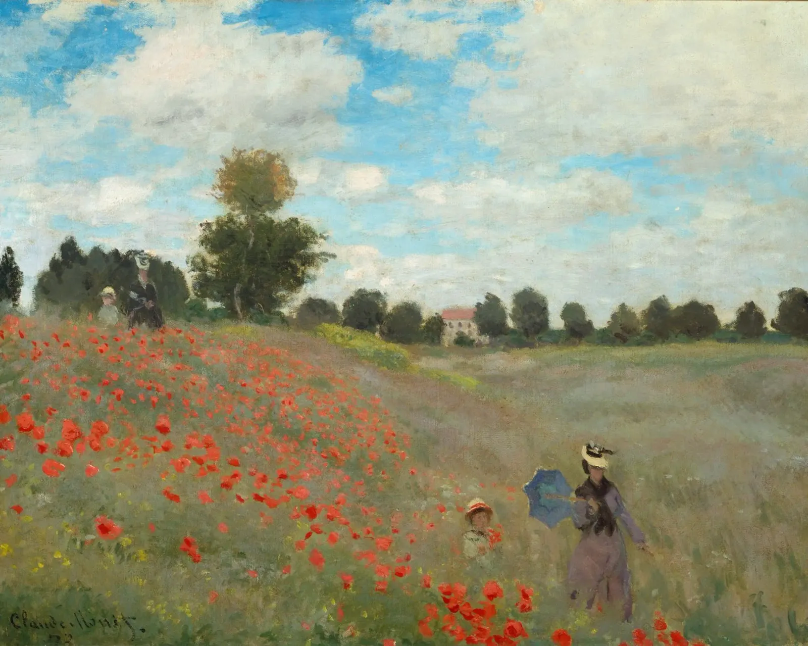 Monet - Wilde Mohnblumen, in der Nähe von Argenteuil Poster mit Aluminium Rahmen von ARTOTHEK