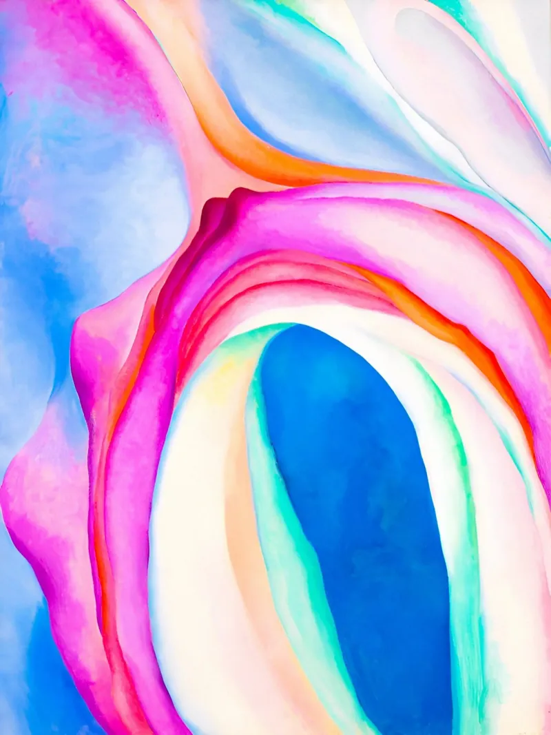 Georgia O'Keeffe - Music Pink and Blue, No. 2 alu-dibond by Kinsley