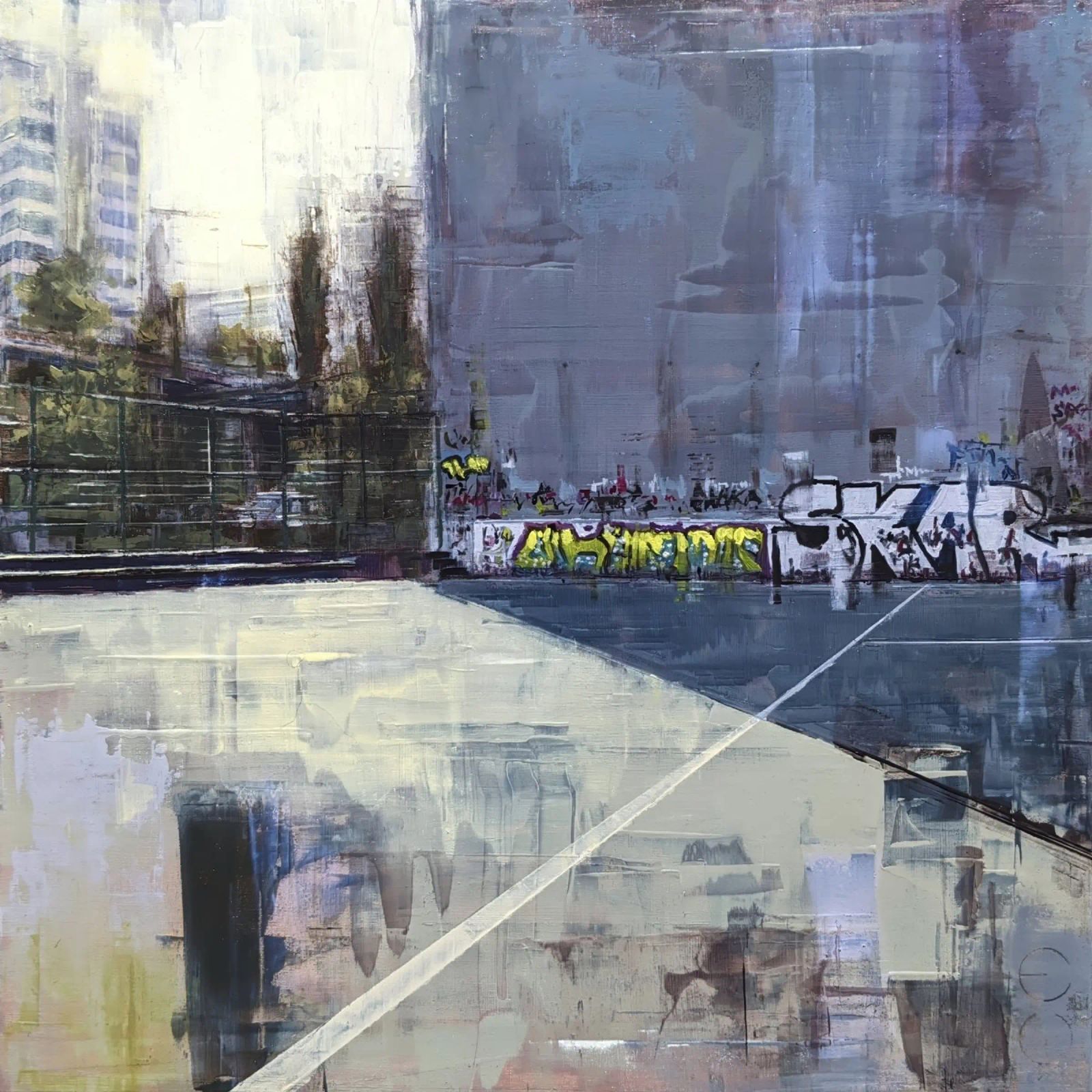 "BERLIN_22_01" - Peinture à l'huile Streetart vue de la ville Art poster de Eduard Warkentin Art