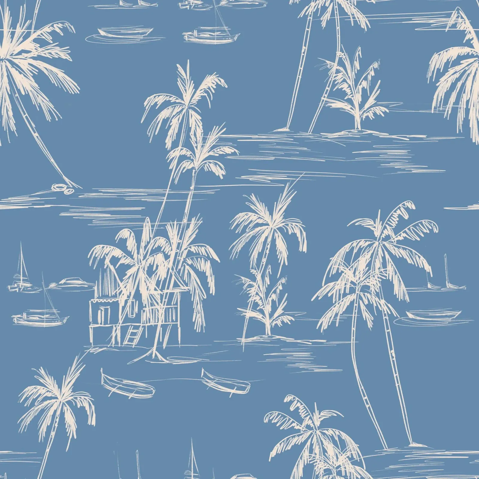 Tropical Beach Pattern carta hahnemühle da anisillustration