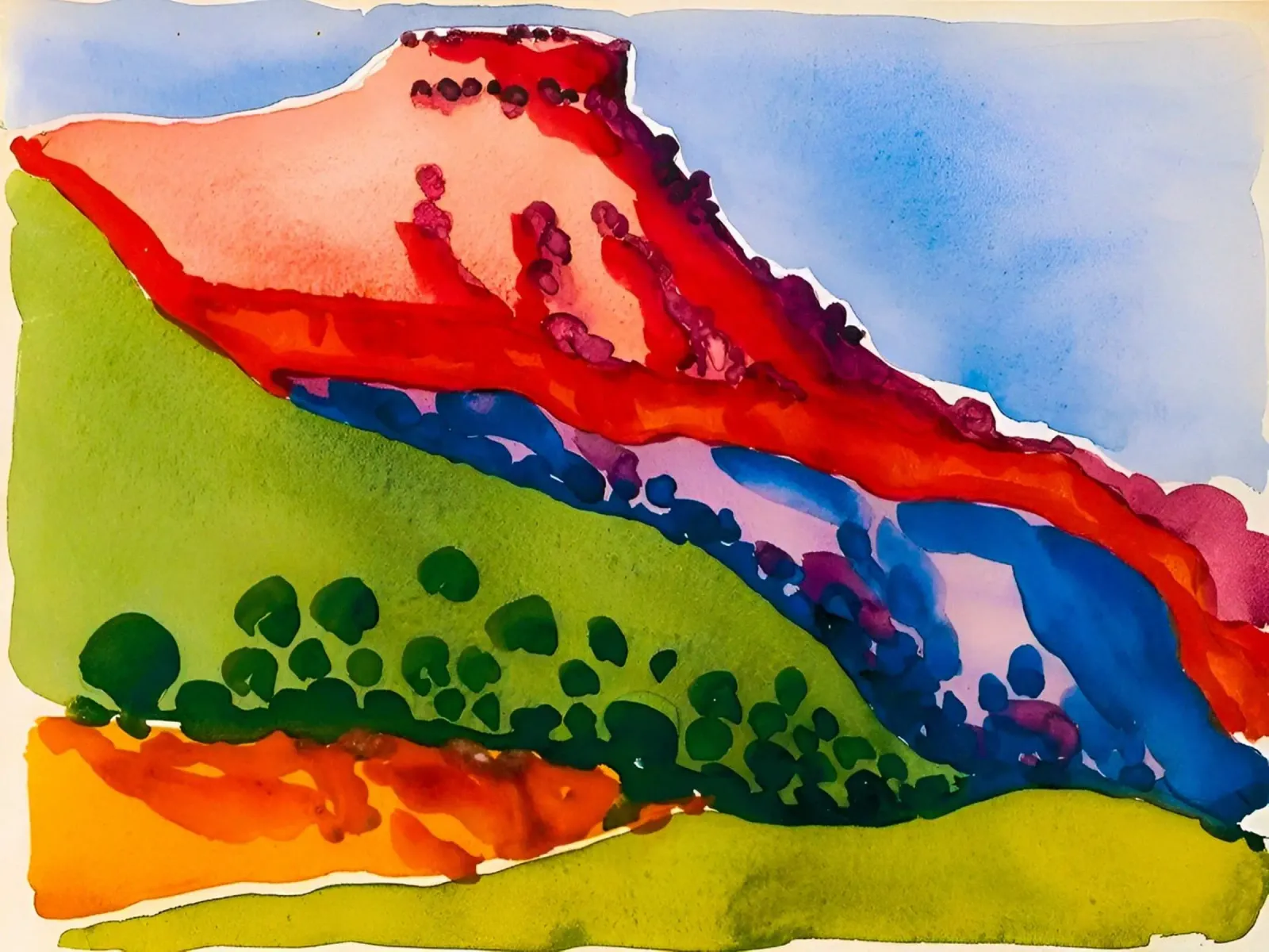 Georgia OKeeffe - Red Mesa , 1917 pellicola backlit da Kinsley