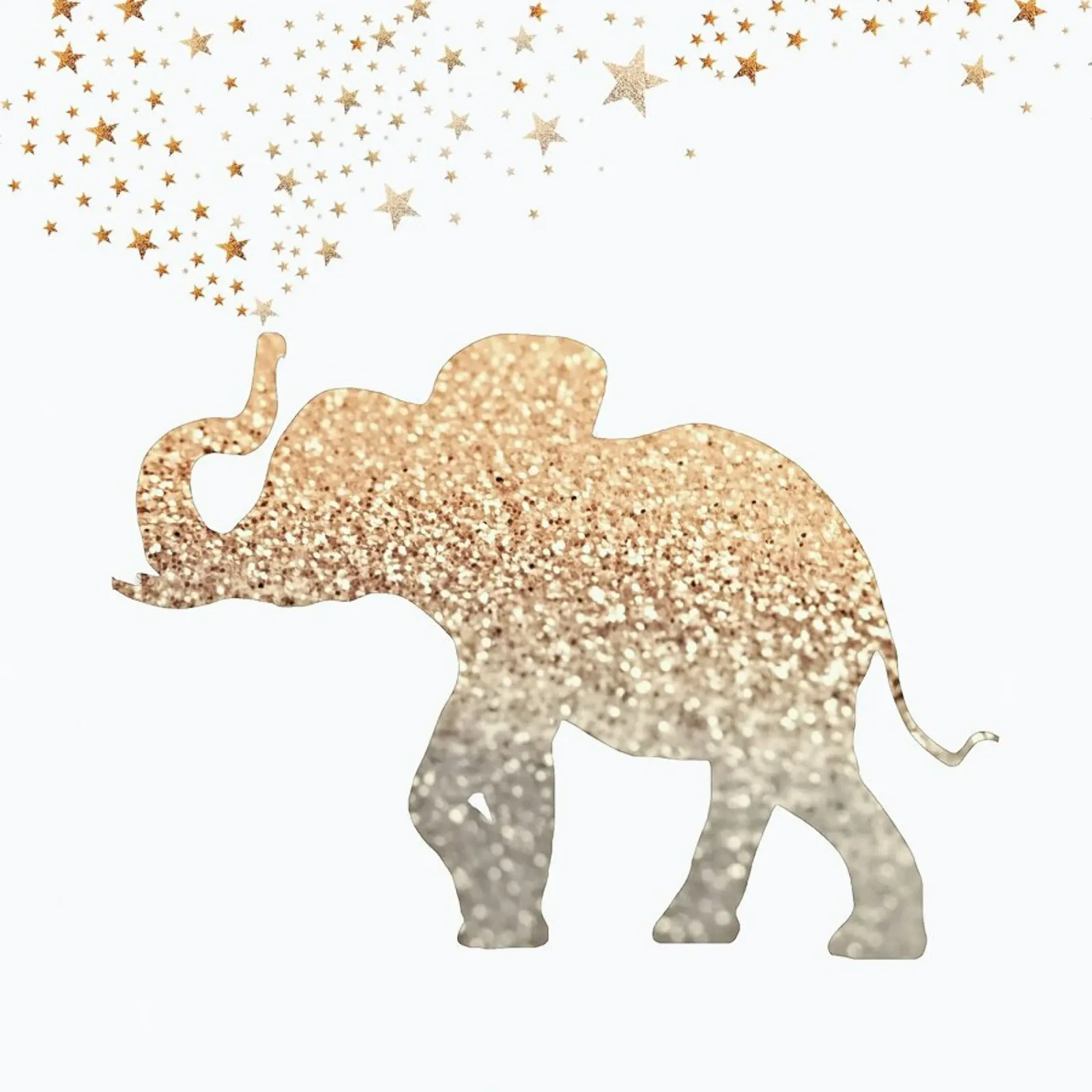 Gold Elephant poster con telaio in legno da Monika Strigel