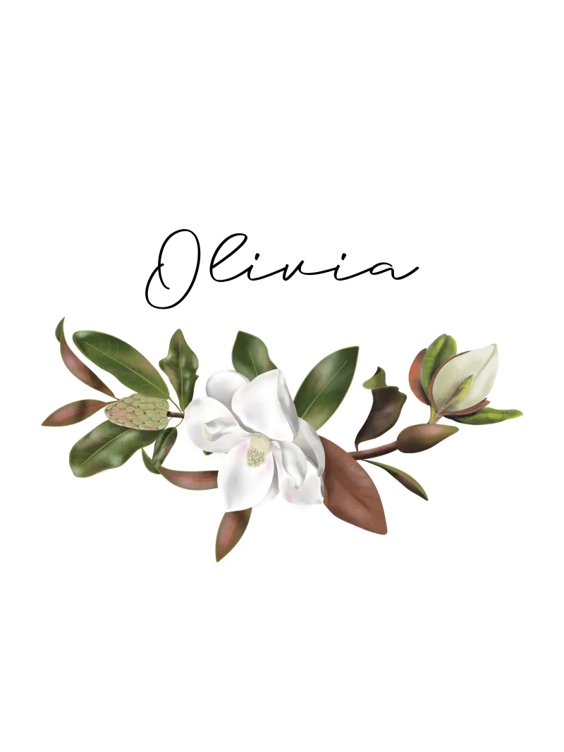 Magnolias bouquet with Name pellicola backlit da anisillustration