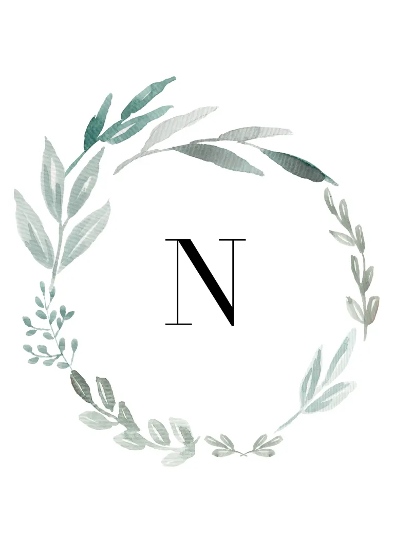 Eucalyptus Watercolor Wreath with Letter pellicola backlit da anisillustration