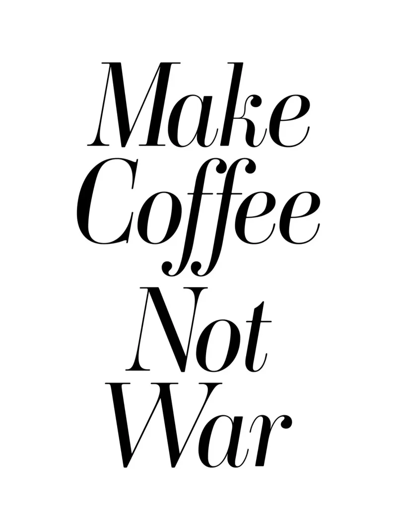 Mach Kaffee, nicht Krieg Zitat Hahnemühle von Paigaam Studio