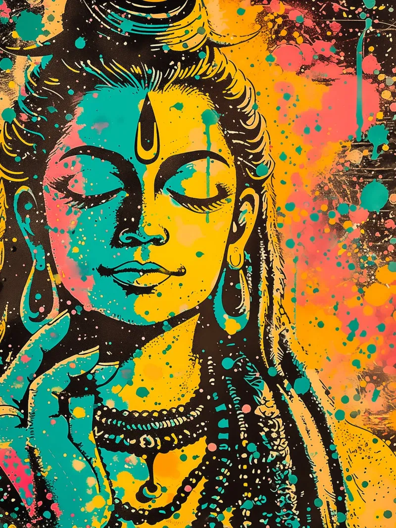 Shiva Pop Art Meditation alluminio dibond da Autofocus