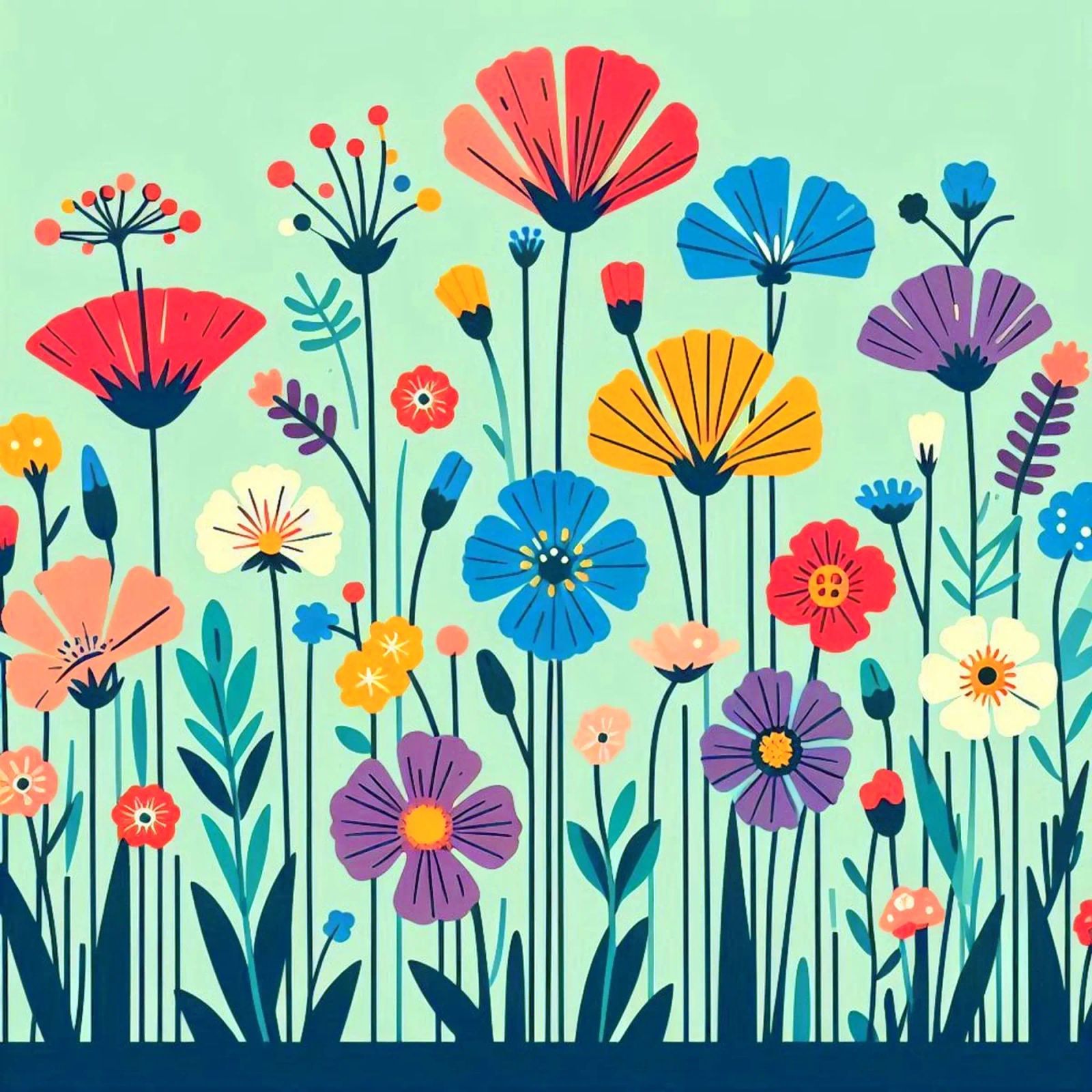 Flores del prado poster de Digital Naive