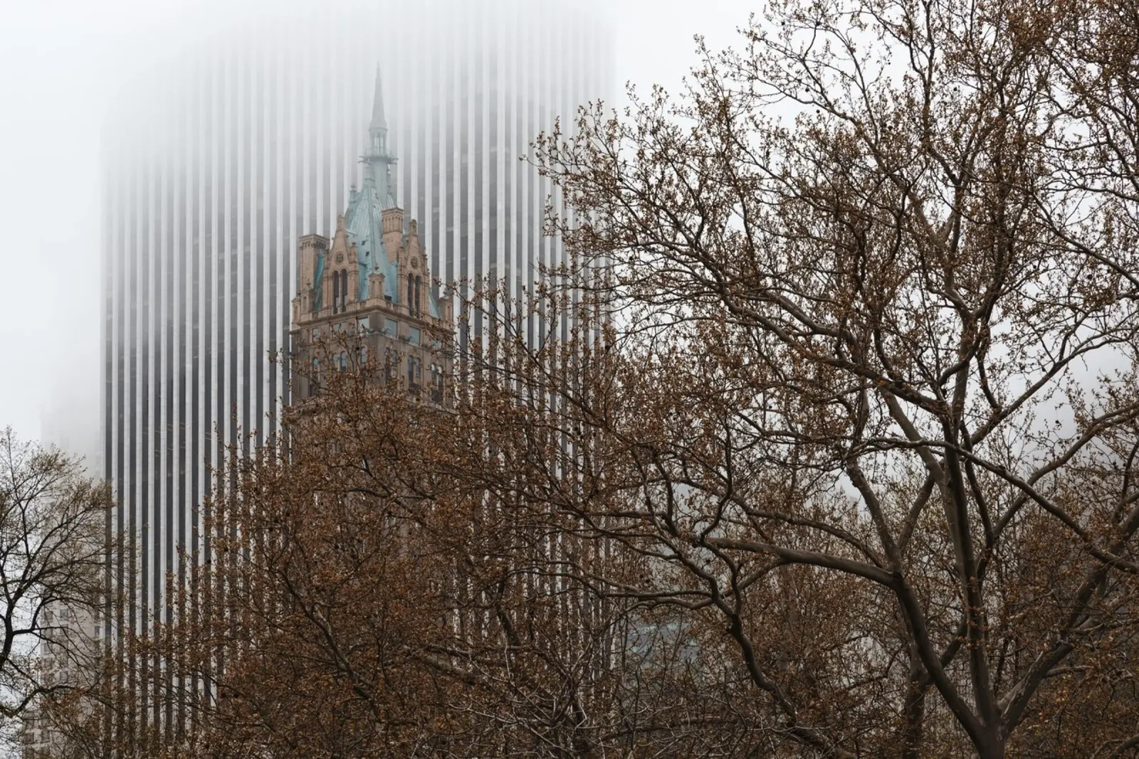 New York - Skyline im Herbst acrylic glass by Nadine Ginzel