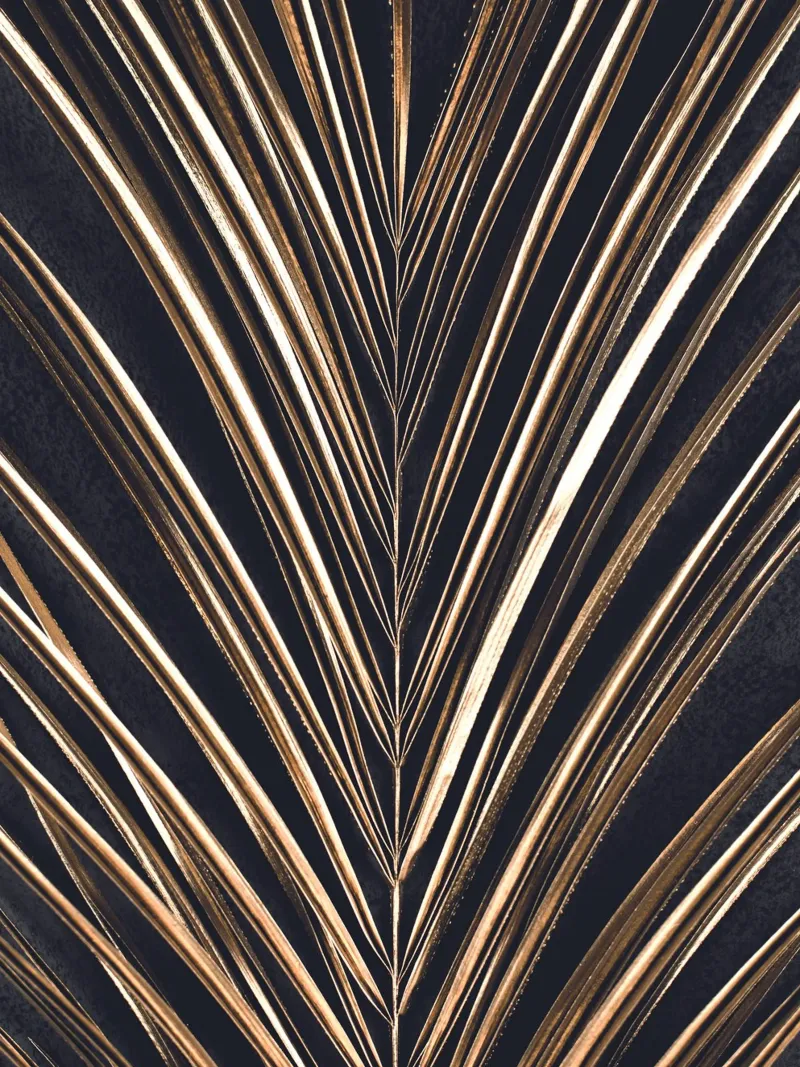Golden palm leaf - Elegant wall decor & design pattern hahnemühle by Whole©