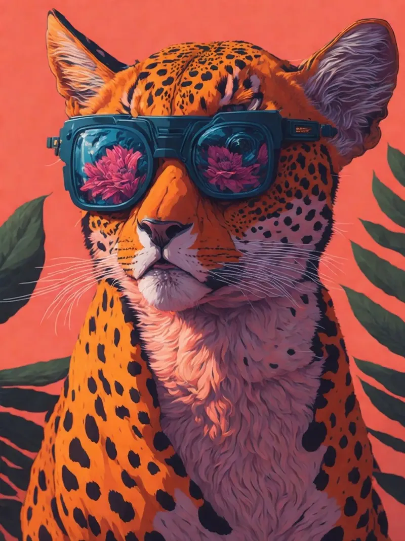 Retro Leopard alluminio dibond da Artsy Bessy