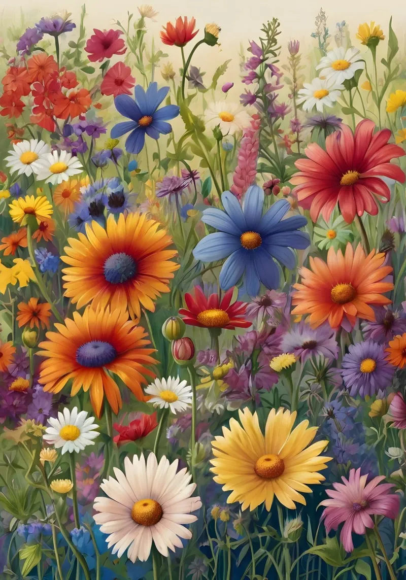 Fiori di campo colorati pellicola backlit da Charnwood Prints