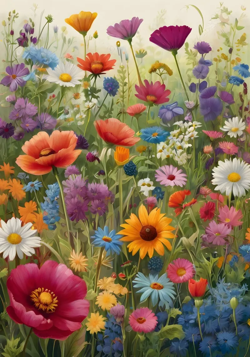 Scena di fiori selvatici pellicola backlit da Charnwood Prints