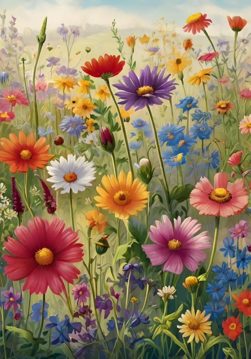 Prato dei fiori selvatici alluminio dibond da Charnwood Prints