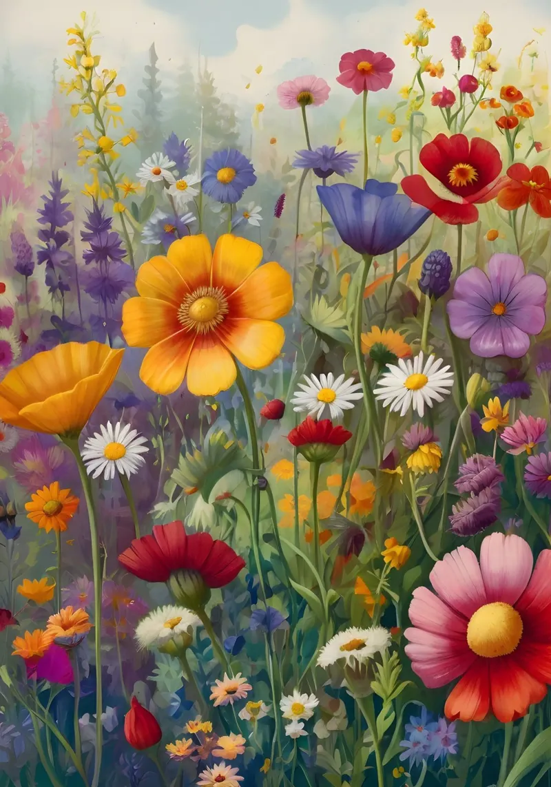 Fiori selvatici pellicola backlit da Charnwood Prints