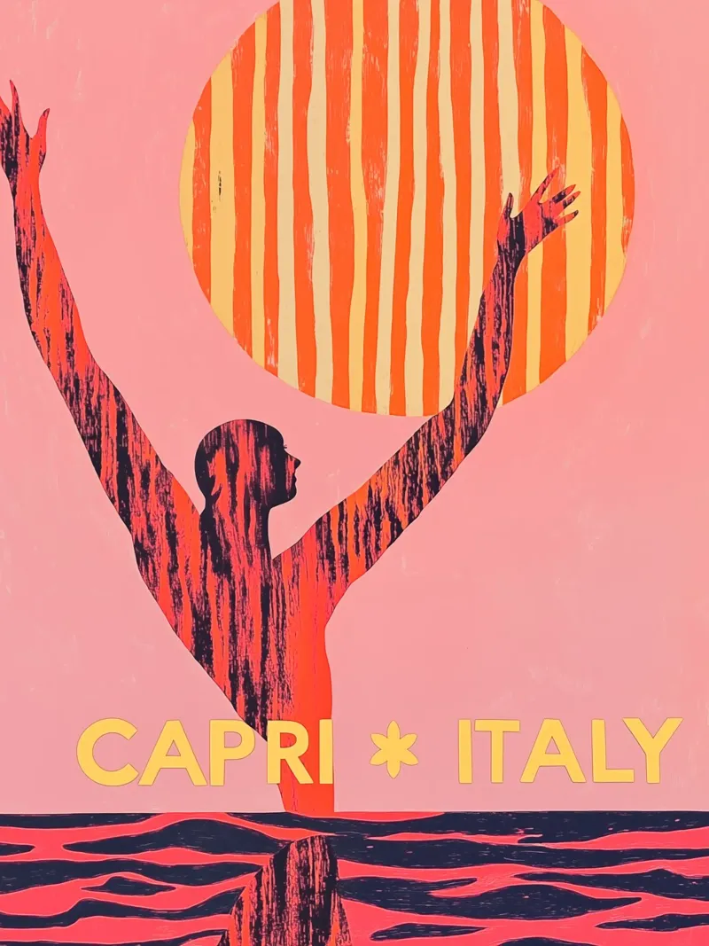 Capri - Quando il sole affonda nel mare poster da Autofocus