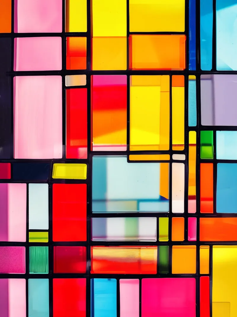 Vetrate ispirate a Mondrian carta hahnemühle da Autofocus