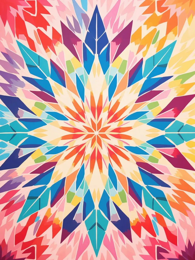 Retro kaleidoscope pattern canvas by Autofocus