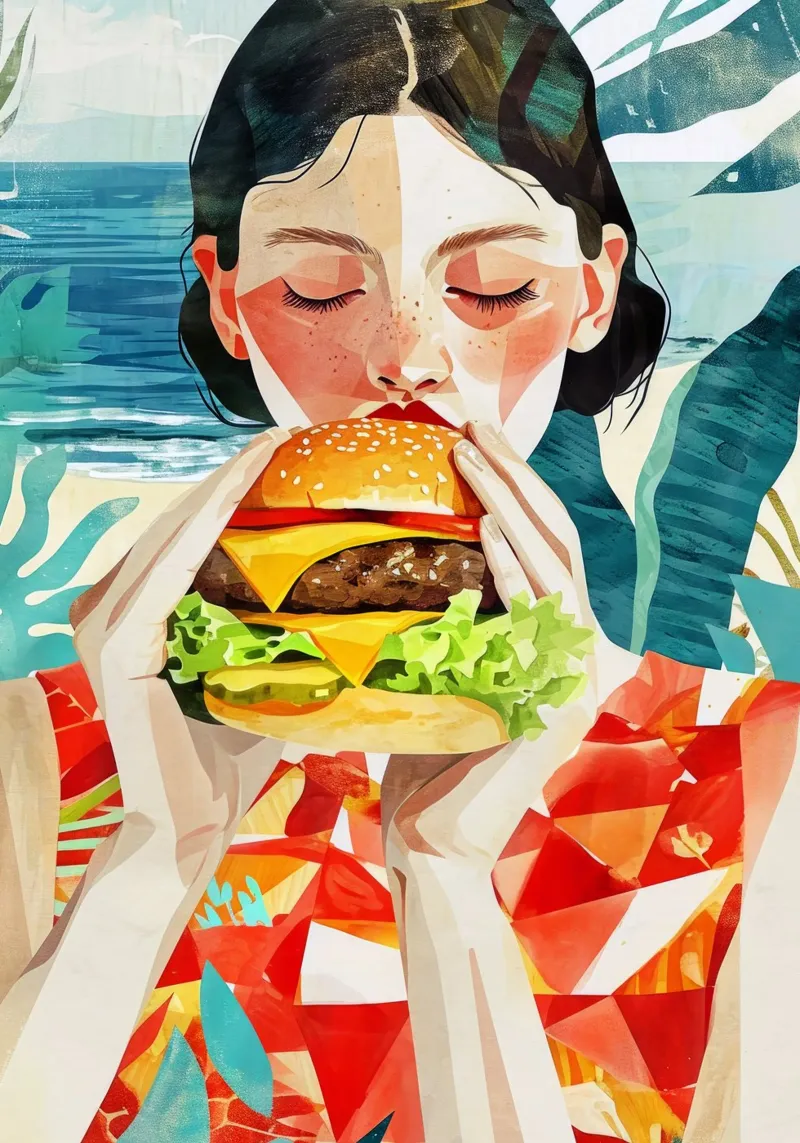 Così assaggiate l'arte alimentare ad acquerello poster con telaio in alluminio da Justyna Jaszke JBJart