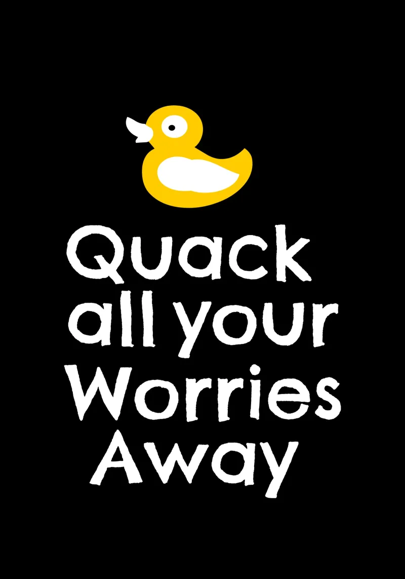Quack all your worries away tela con Cornice a cassetta da baobabprintstore