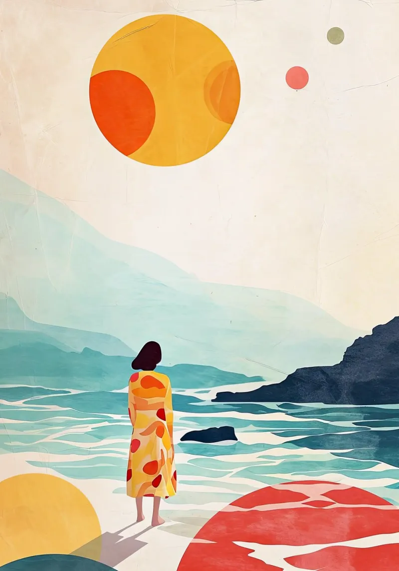 Pittura digitale ad acquerello per le vacanze pellicola backlit da Justyna Jaszke JBJart