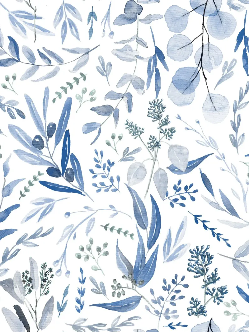 Blue Eucalyptus Pattern plexiglass da anisillustration