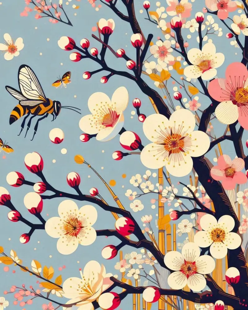 Spring awakening canvas with Floater frame by Digital Naive