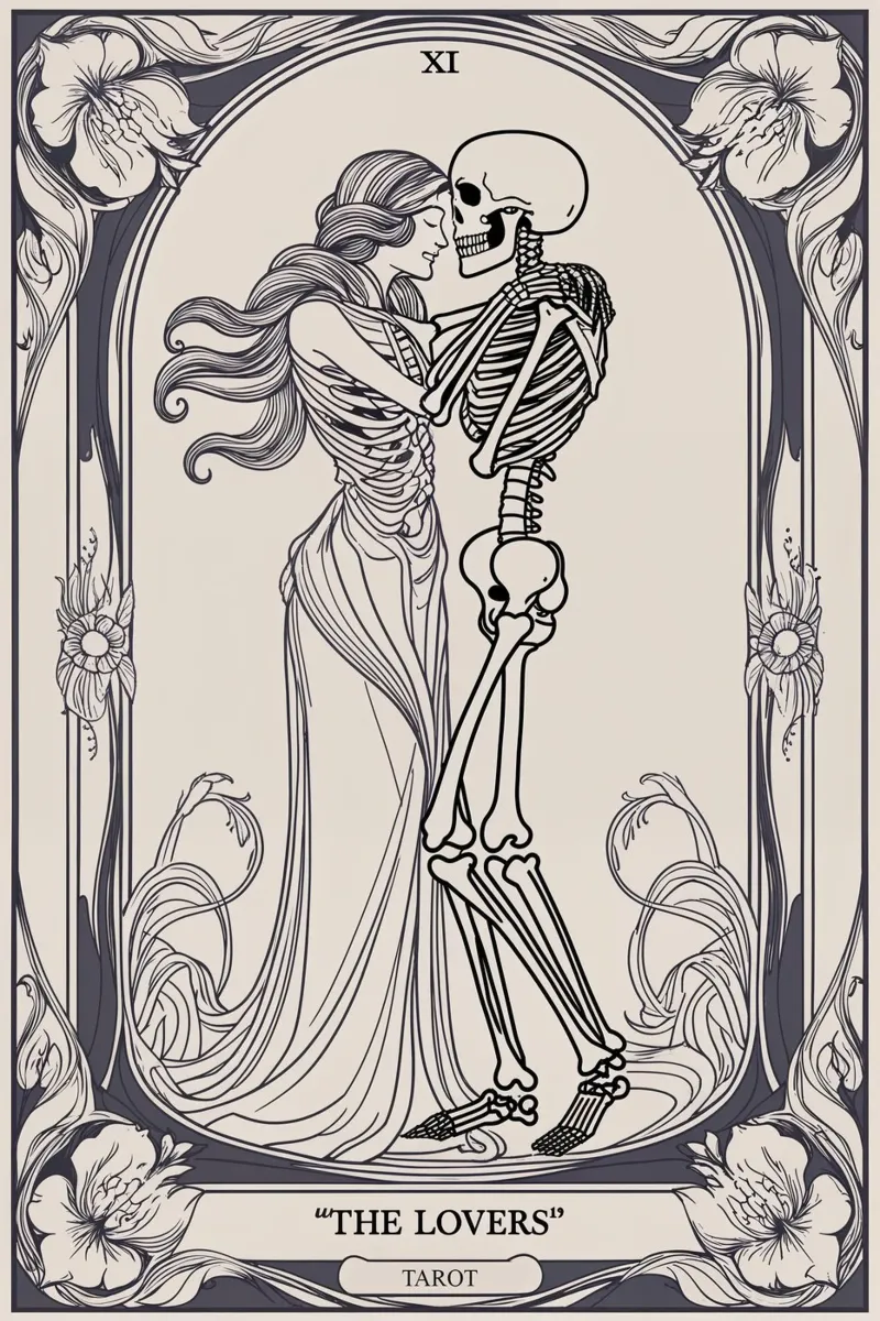 The Lovers: Embrace of Life and Mortality poster by Mystique & Muse