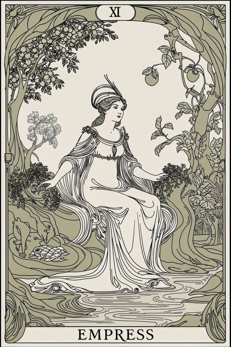 L'Imperatrice: Guardiana della natura e dell'abbondanza carta hahnemühle da Mystique & Muse