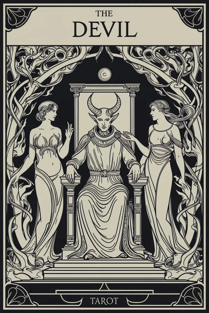 The Devil: Seduction and Control canvas by Mystique & Muse