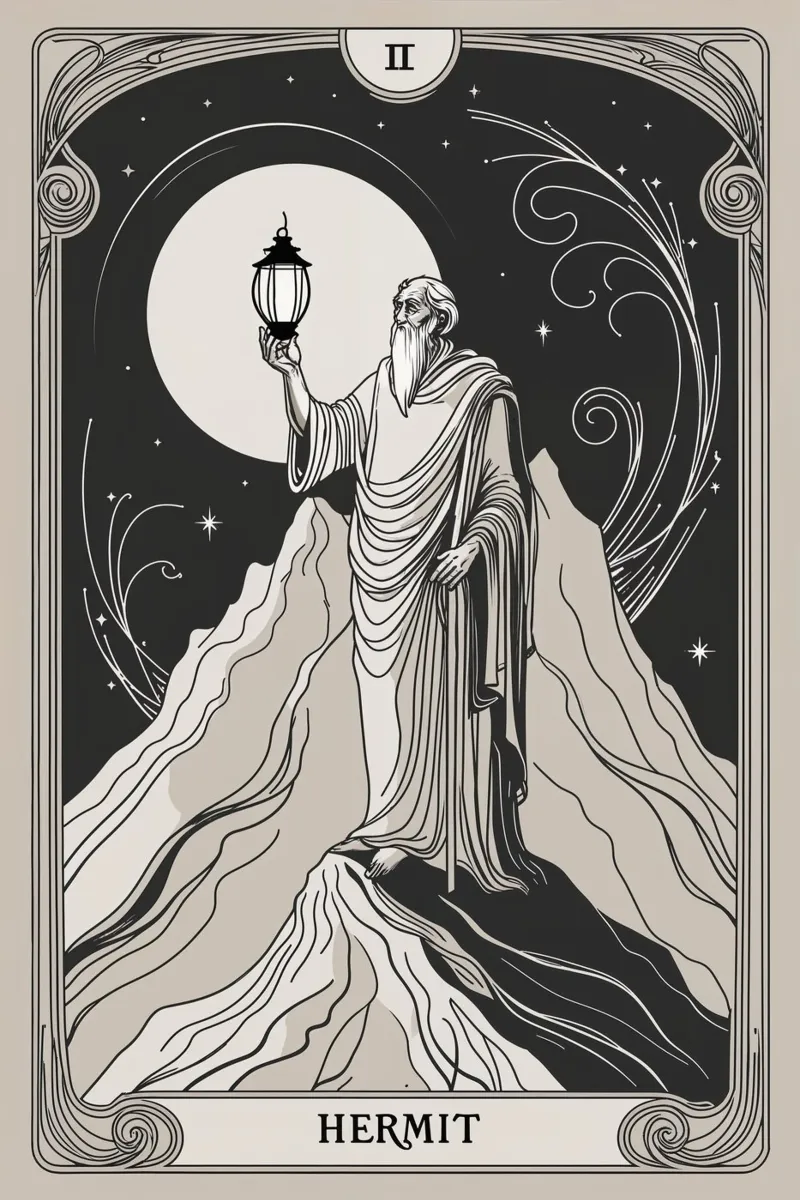 The Hermit - Path of Inner Wisdom (Chemin de la sagesse intérieure) hahnemühle de Mystique & Muse